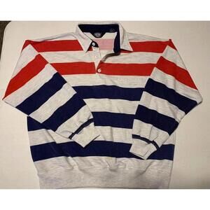 Knightsbridge Striped Men’s Polo Sweatshirt Lg
